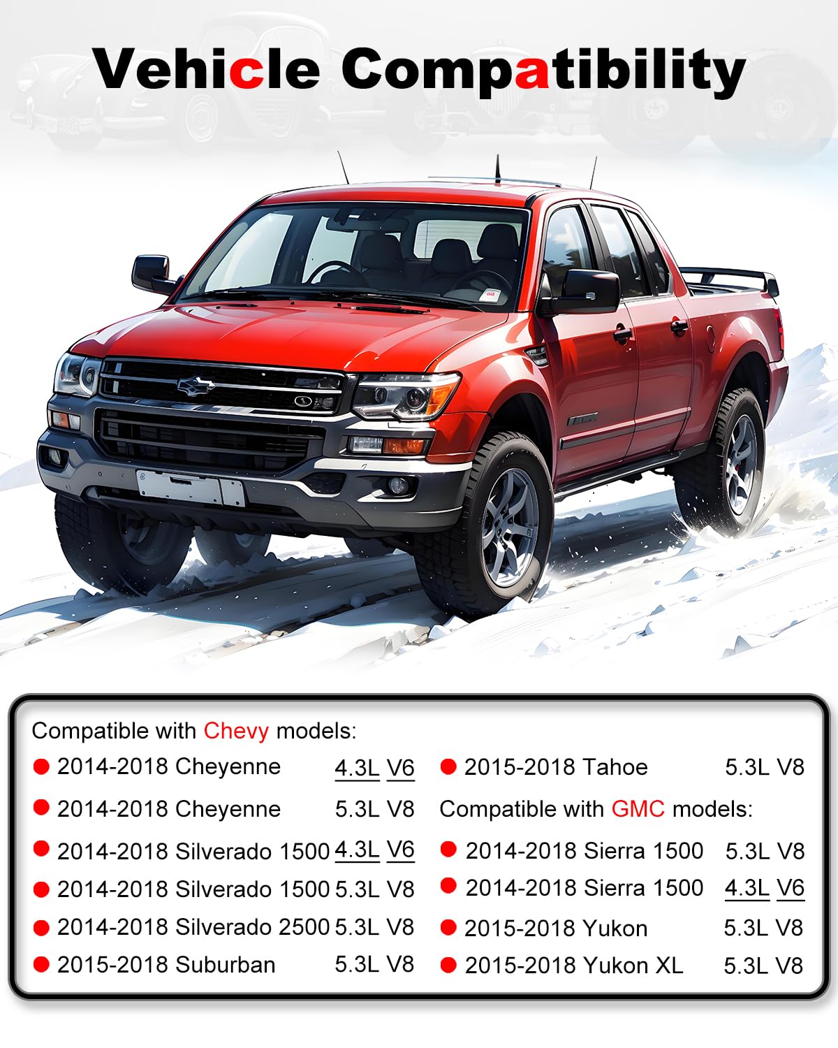 Amblee Fuel Injector Compatible with Chevy 2014-2018 Silverado 1500 2500, Cheyenne, Suburban, Tahoe, GMC Sierra 1500, Yukon XL -